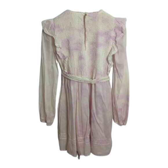 Aritzia Wilfred la boheme Elia Ruffled Tie Dye Prairie Mini Dress - Picture 5 of 7